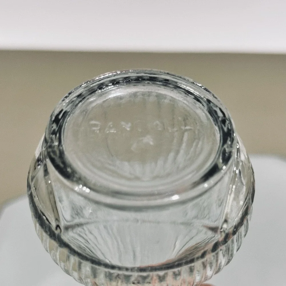 Vintage Randall Clear Ribbed Glass‎ 6 Inch Flower Bud Vase W Scalloped Petal Rim